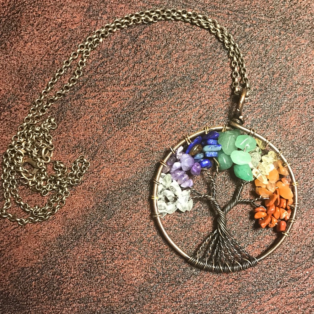 NWT Tree Of Life Real Natural Gemstone Necklace - Picture 4 of 4